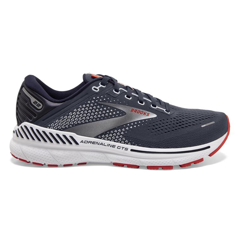 Brooks Adrenaline GTS 22 Supportive Men's Road Running Shoes - Peacoat/India Ink/Grenadine (20945-AR